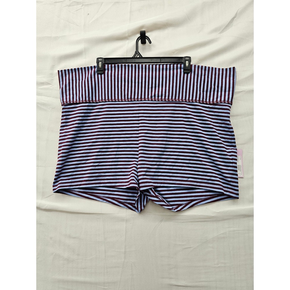 Wild Fable Womens Striped Pull On Shorts Blue Cotton Blend Casual Size 3X